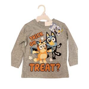 NWat Gray 2T Toddler Bluey Halloween Shirt Tee T-Shirt
